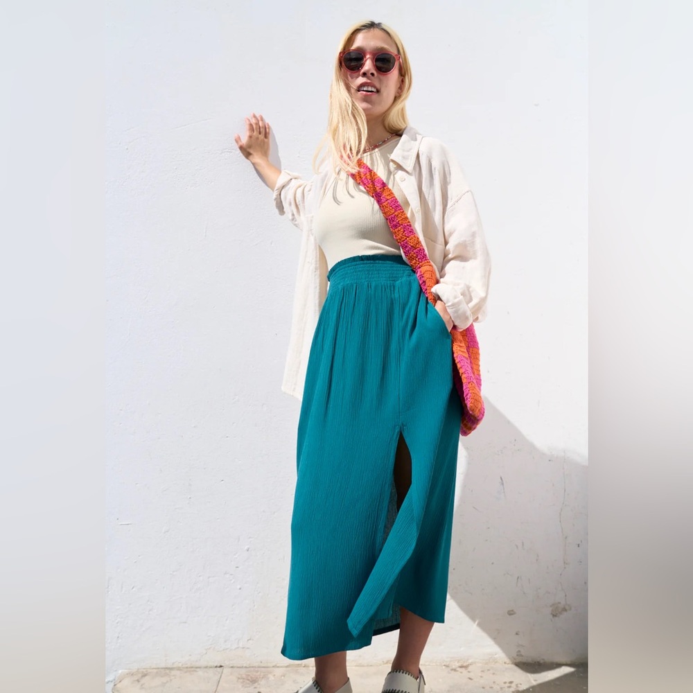 LUCY & YAK Poppy Skirt Pacific Teal size L
